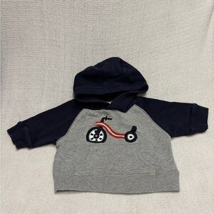 Gymboree Gray and Navy Hoodie, Big Wheel Hoodie